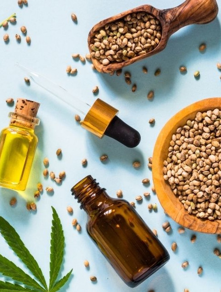 Hemp Ingredients Laid Out on Table